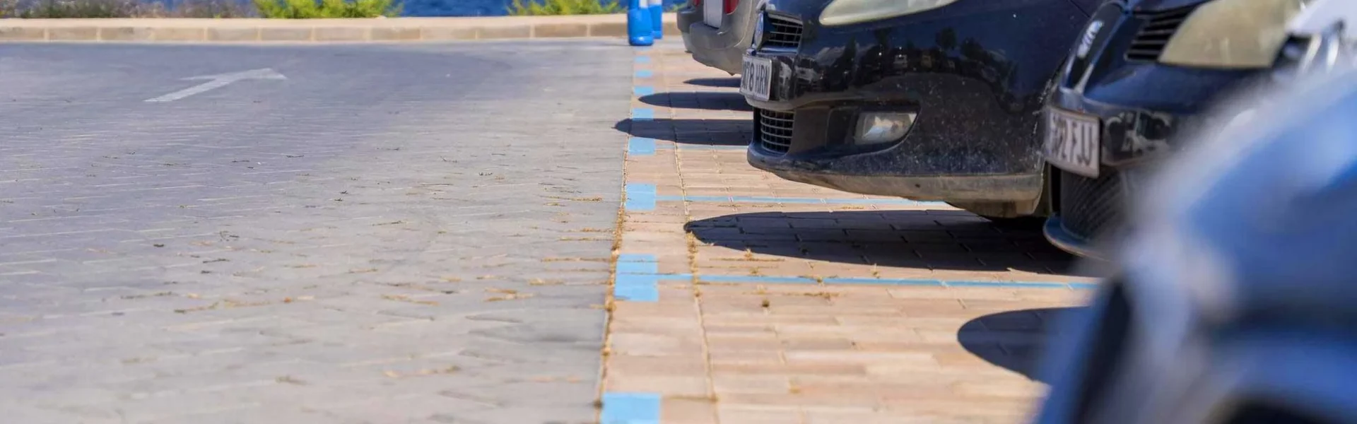 Formentera Blue Zone parking regulations in La Savina during winter.
